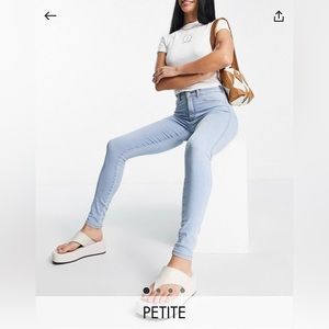 Dr.denim PETITE paradise super light blue mid rise skinny jeans: size small